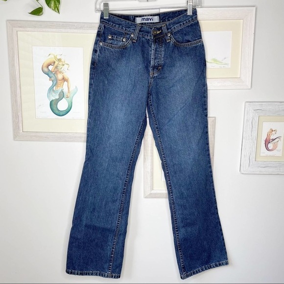 MAVI Retro Low Rise Flare Button Fly Molly Blue Jeans Size 26 - Picture 1 of 15